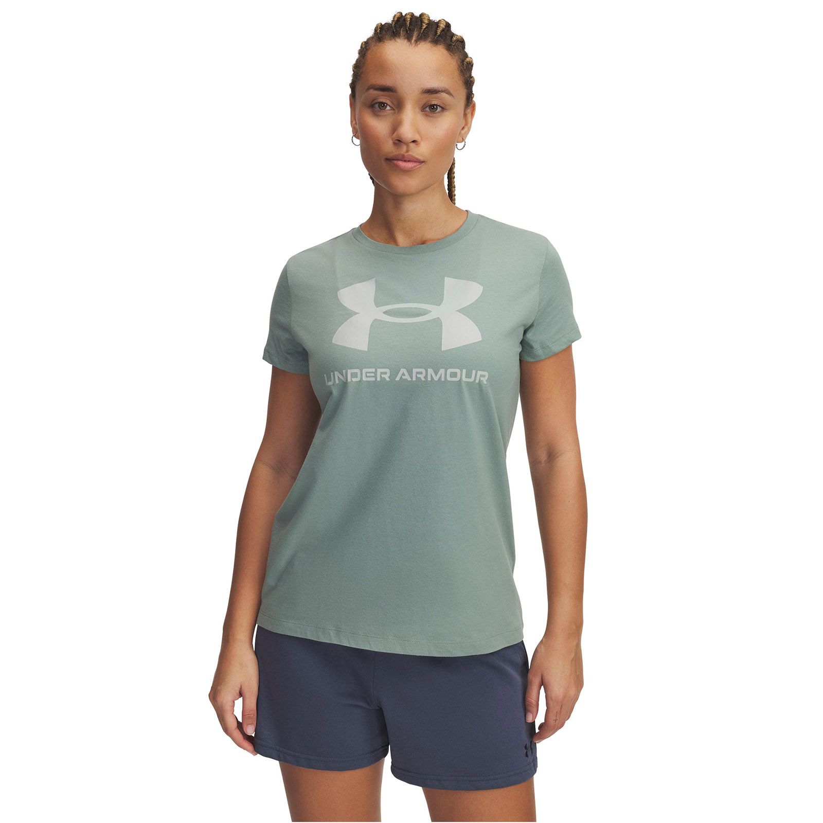 Polera manga corta Under Armour Rival verde para mujer