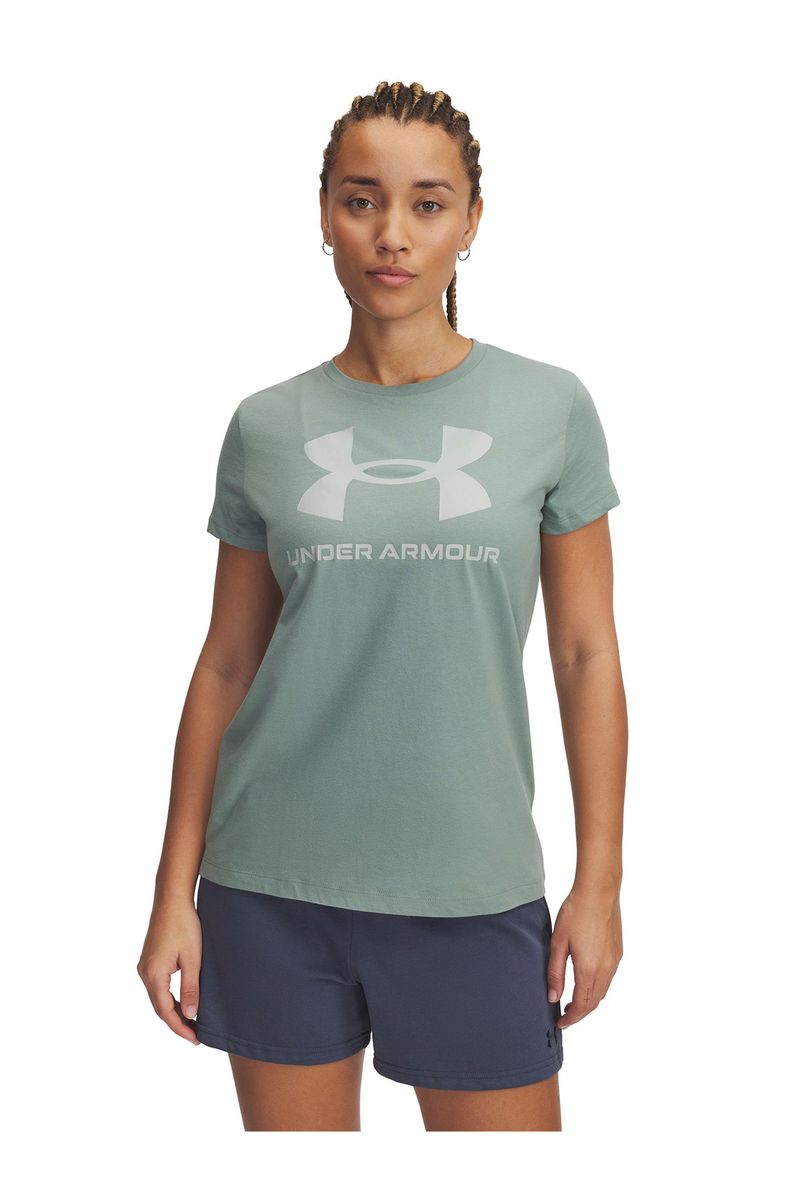 Polera-manga-corta-UA-Rival-verde-para-mujer