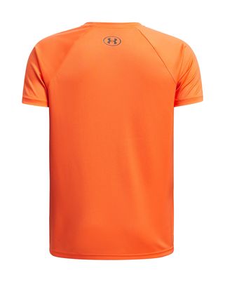 Polera manga corta Under Armour tech split naranjo para niño