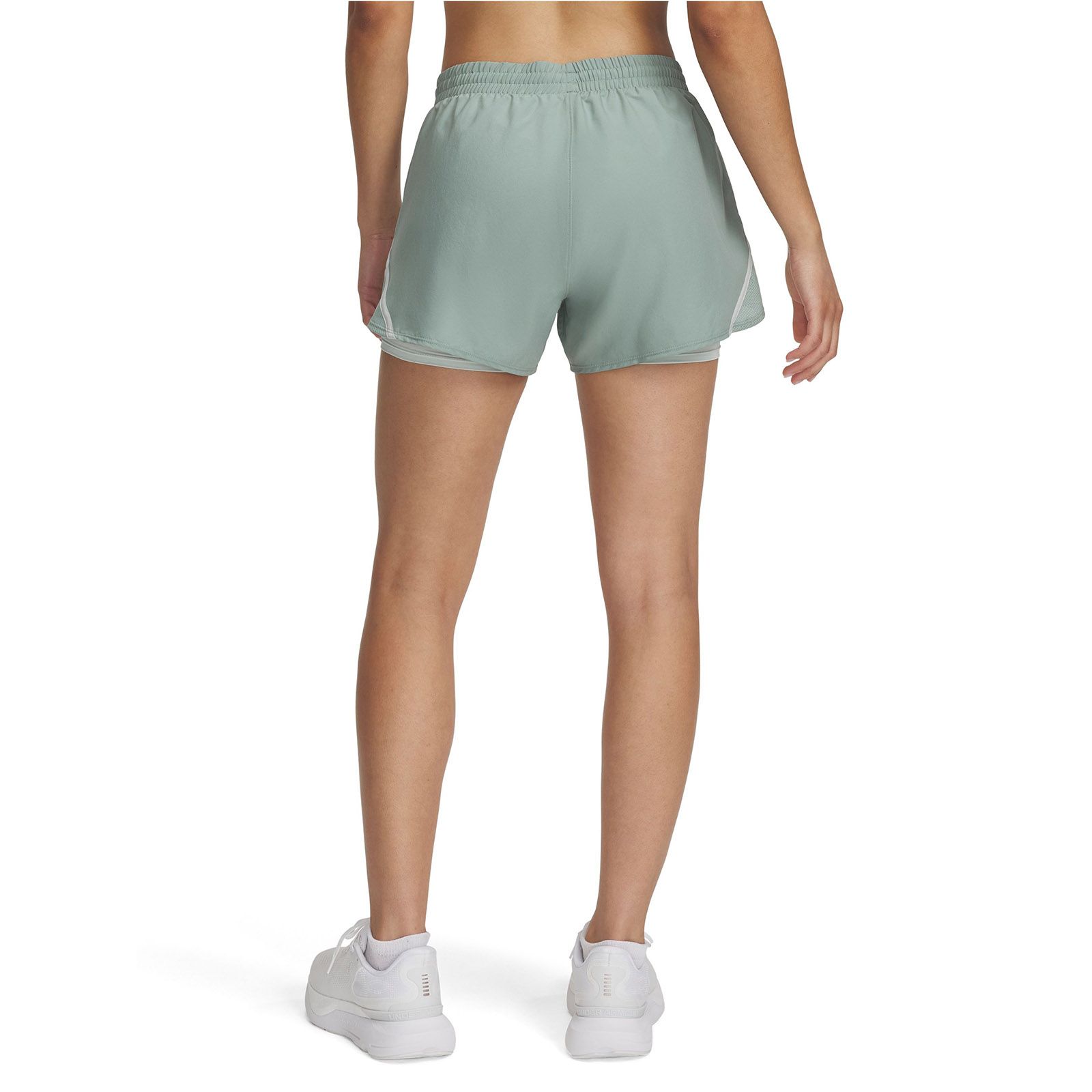 Shorts Under Armour fly-by 2-en-1 verde para mujer