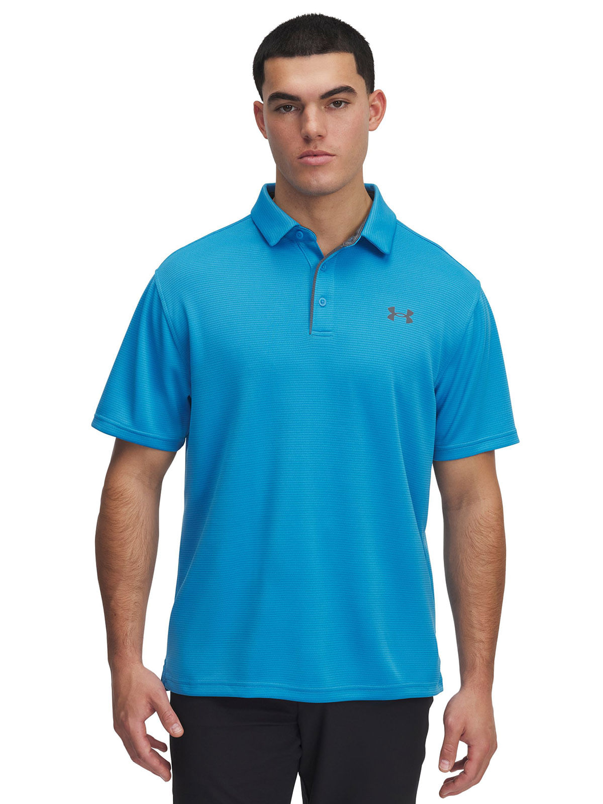 Polo manga corta UA tech azul para hombre