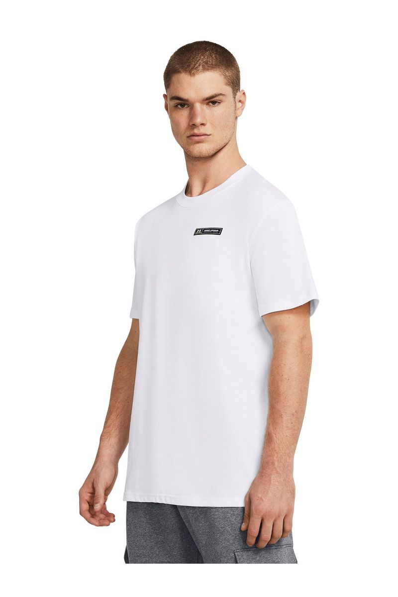 Polera-manga-corta-UA-armour-label-blanco-para-hombre