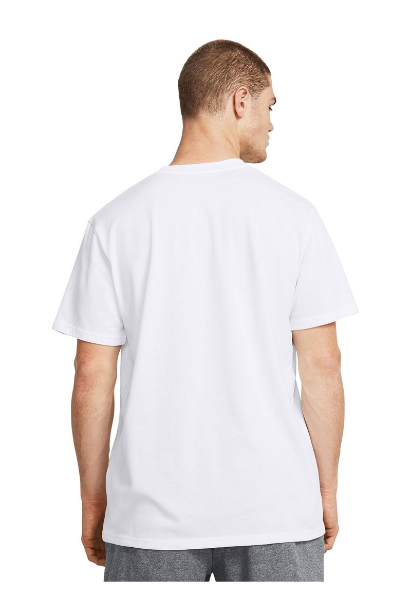 Polera-manga-corta-UA-armour-label-blanco-para-hombre