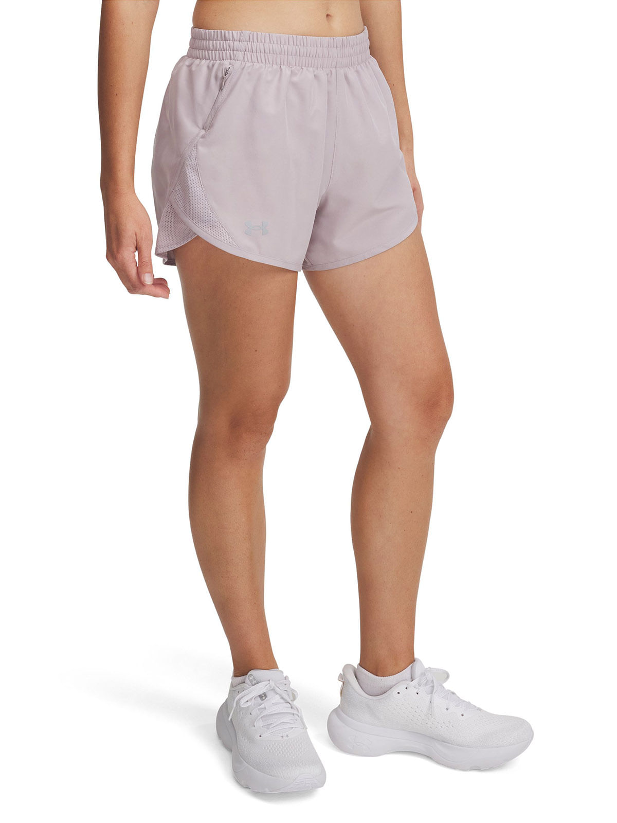 Shorts UA fly-by gris para mujer
