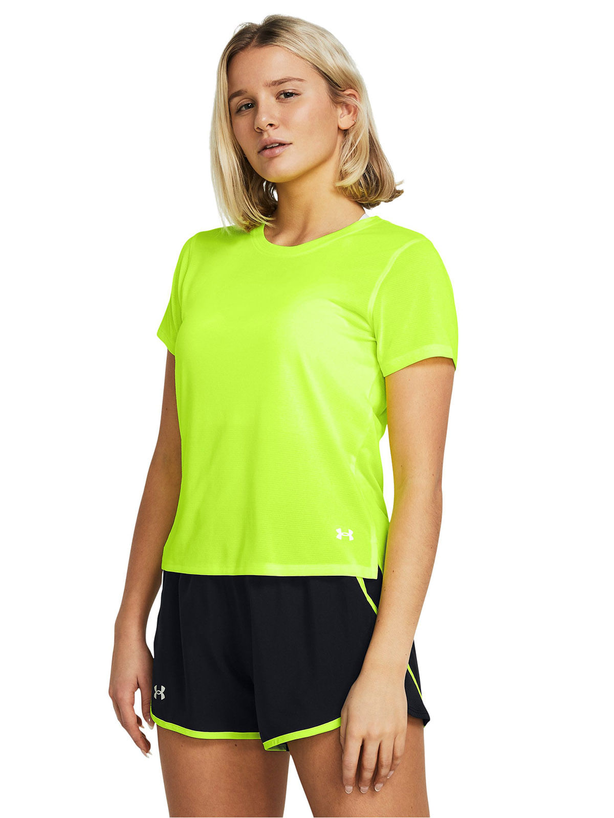 Polera manga corta UA launch amarillo para mujer