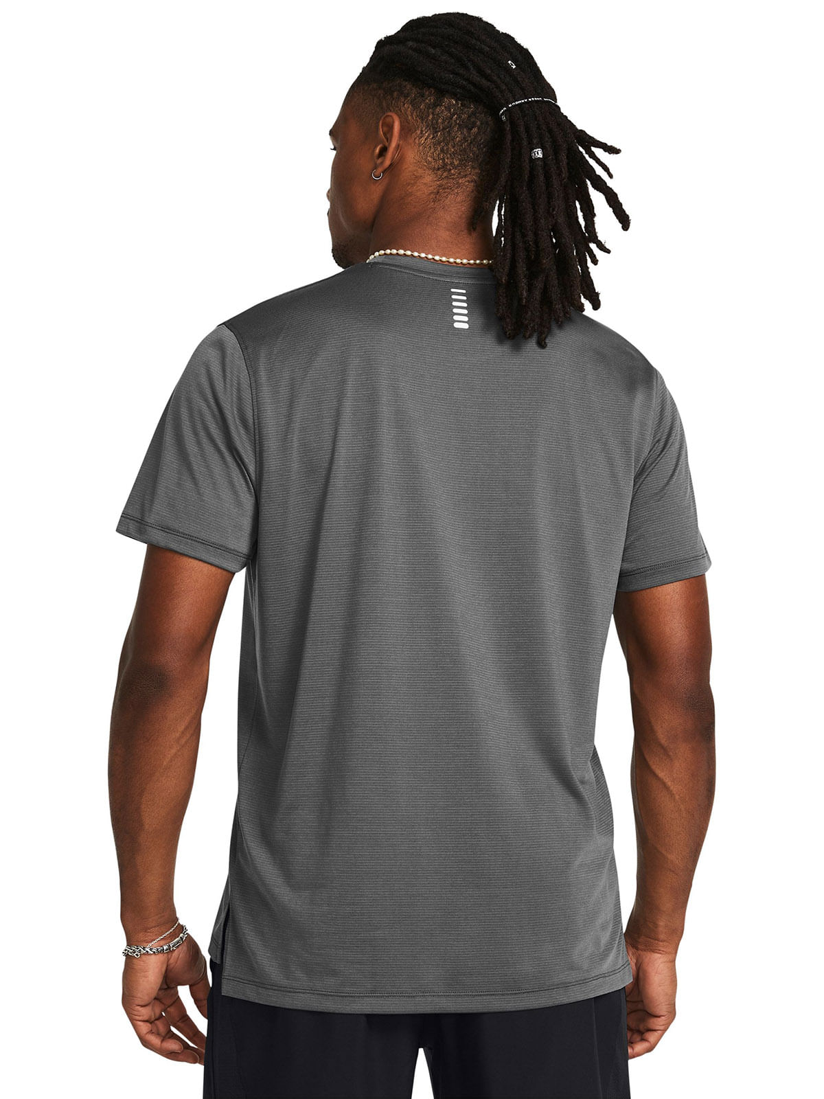 Polera manga corta UA launch gris para hombre