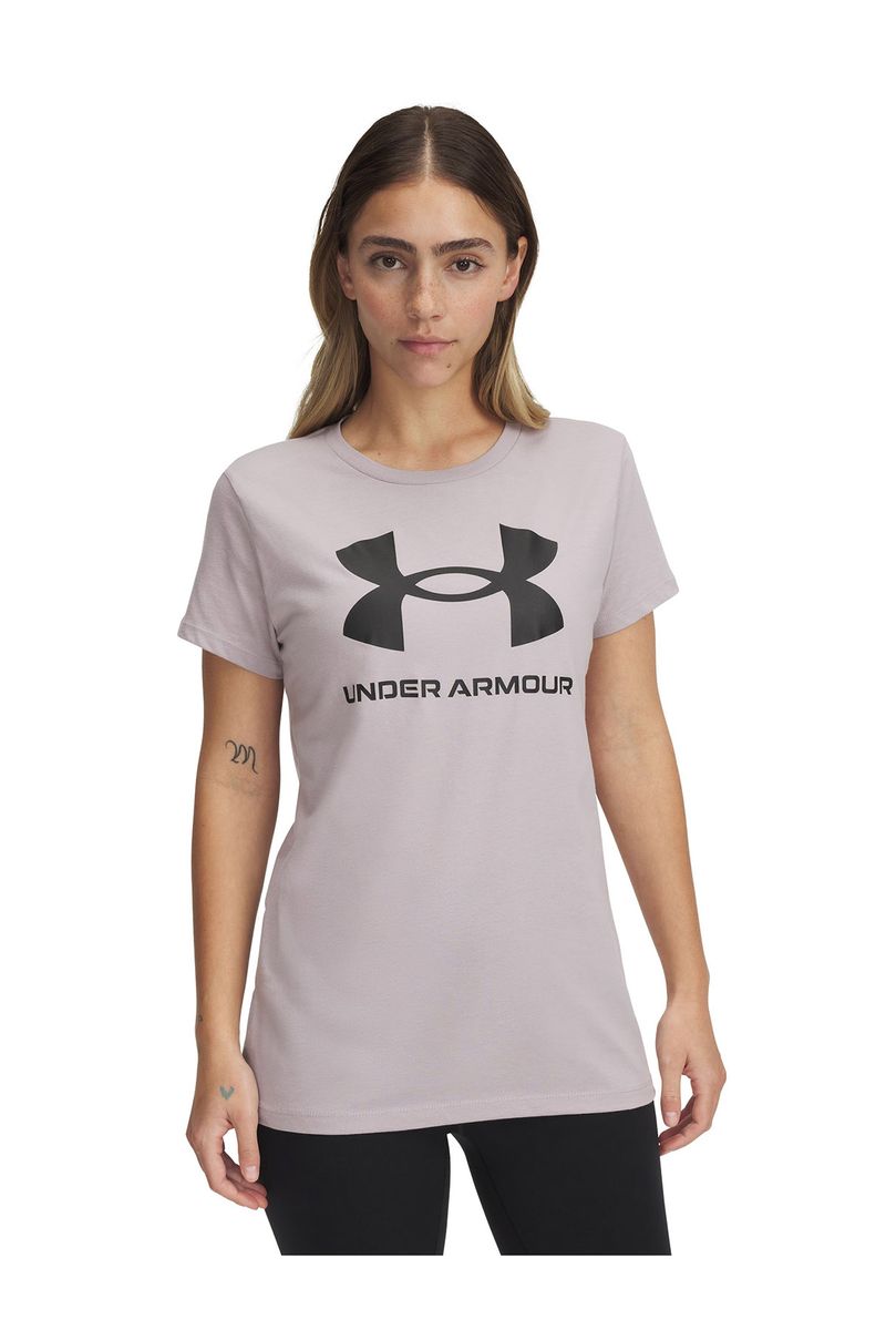 Polera-manga-corta-UA-Rival-gris-para-mujer