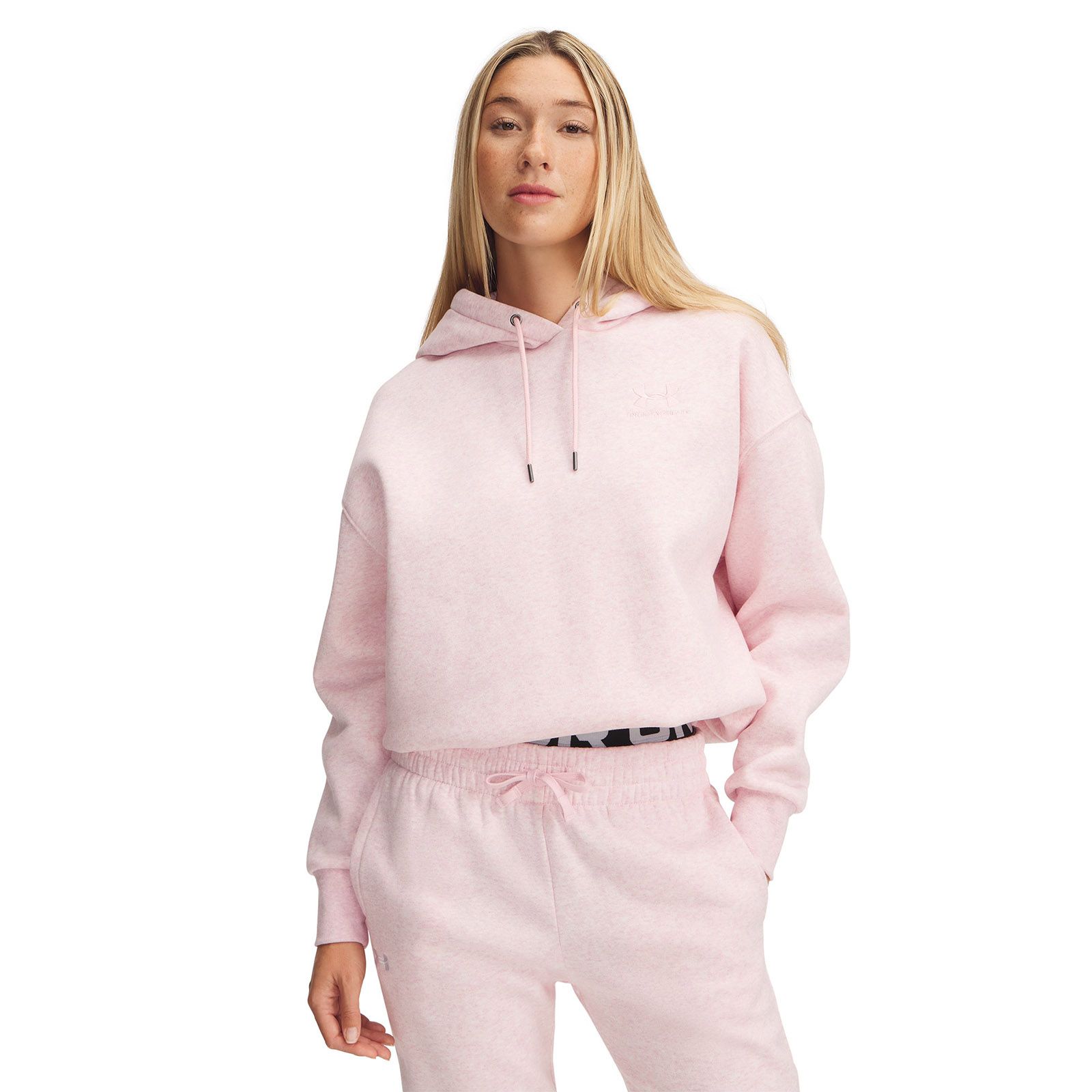 Polerón Under Armour Icon fleece oversized rosado para mujer