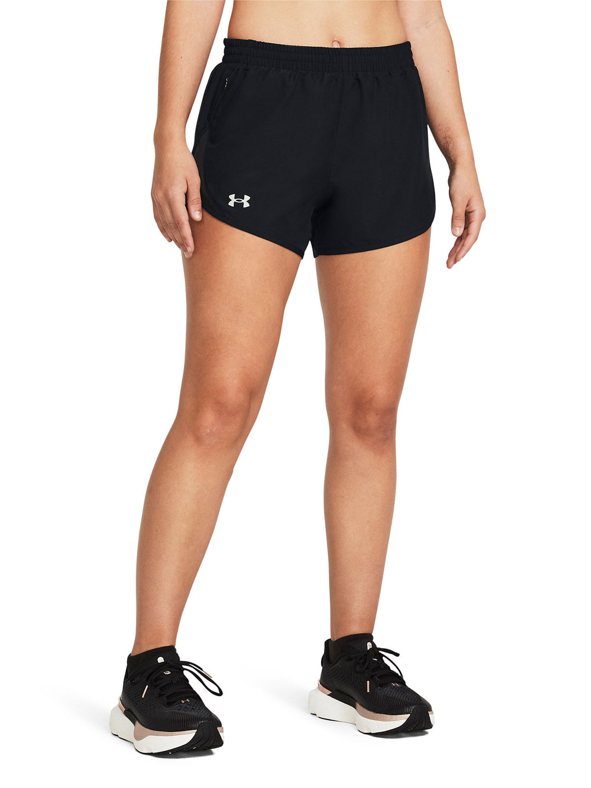 Shorts UA fly-by negro para mujer