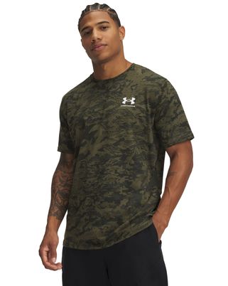 Polera manga corta Under Armour abc camo verde para hombre