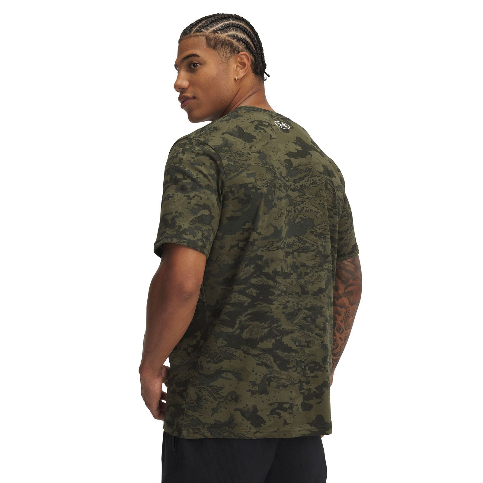 Polera manga corta Under Armour abc camo verde para hombre