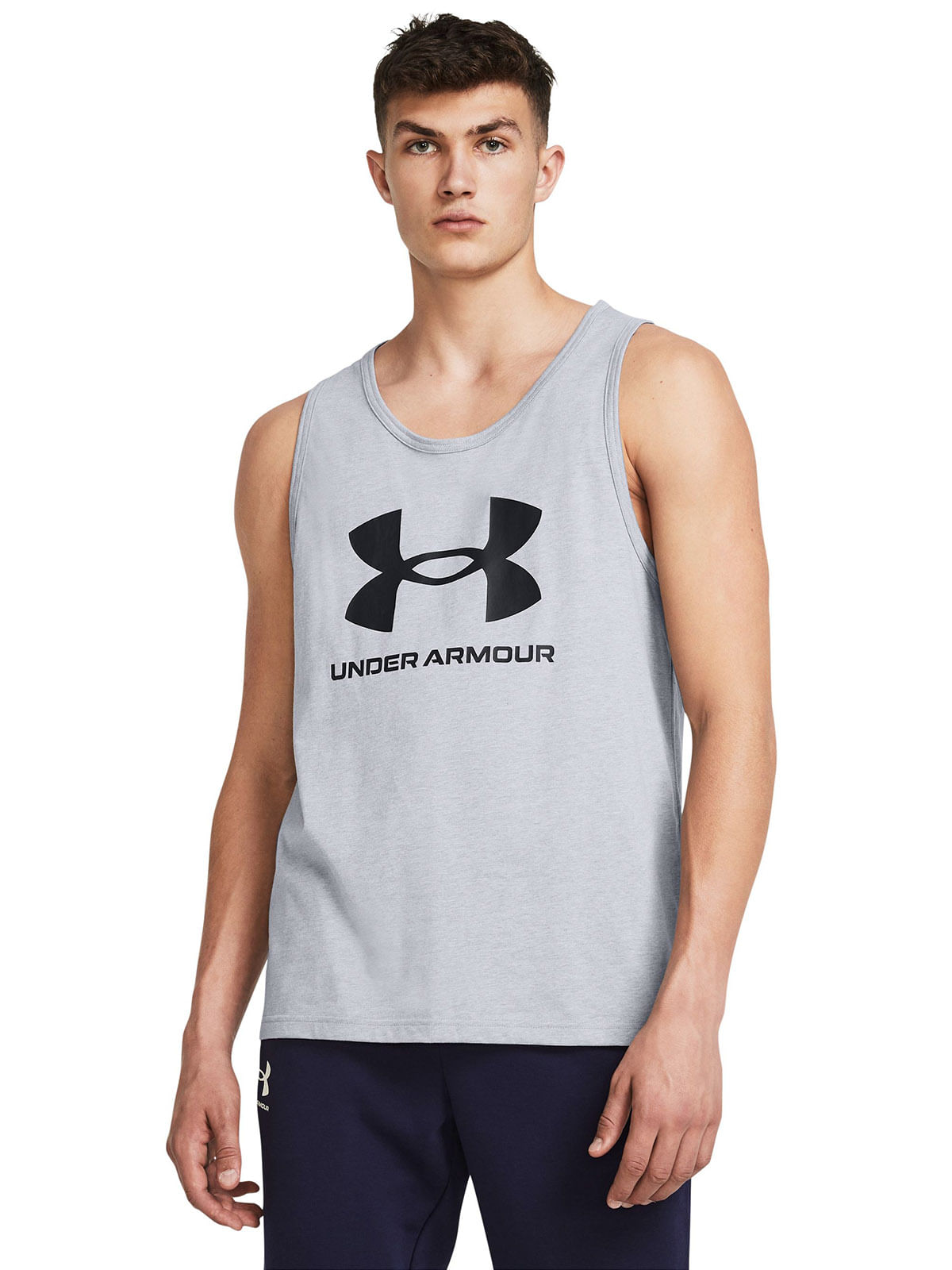 Polera sin mangas UA Sportstyle gris para hombre