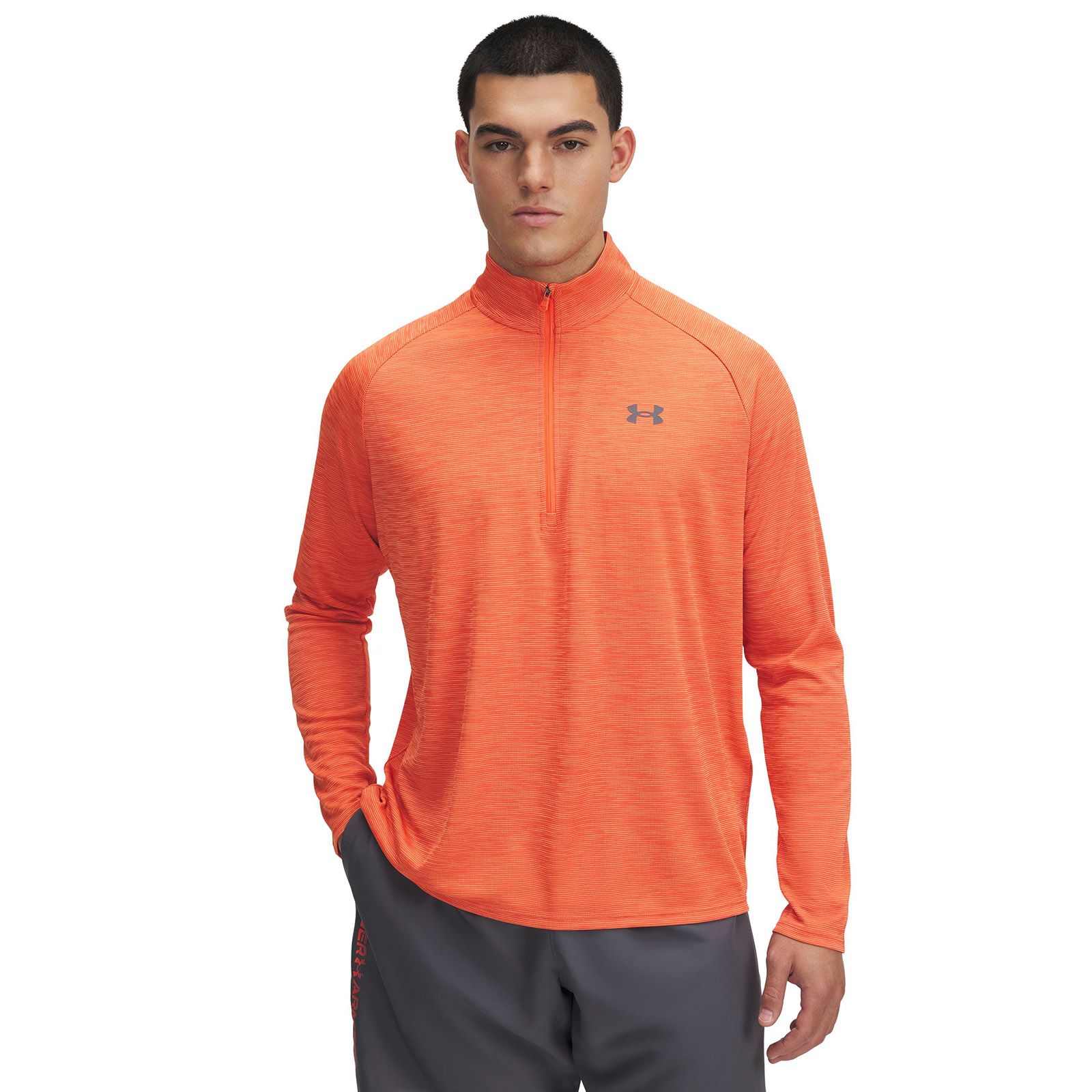 Polerón Under Armour tech ½ cierre naranjo para hombre