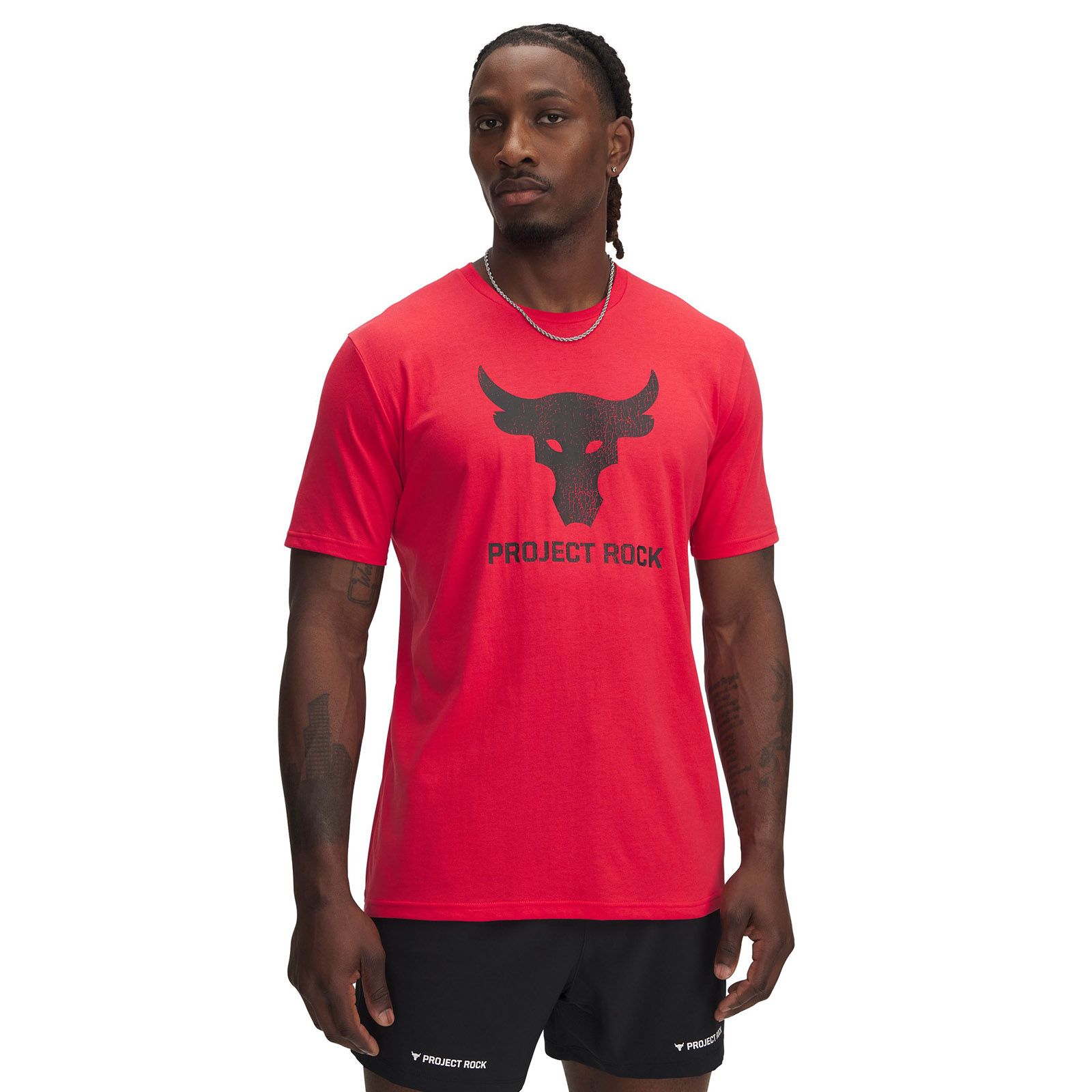 Polera manga corta Project Rock payoff rojo para hombre Under Armour