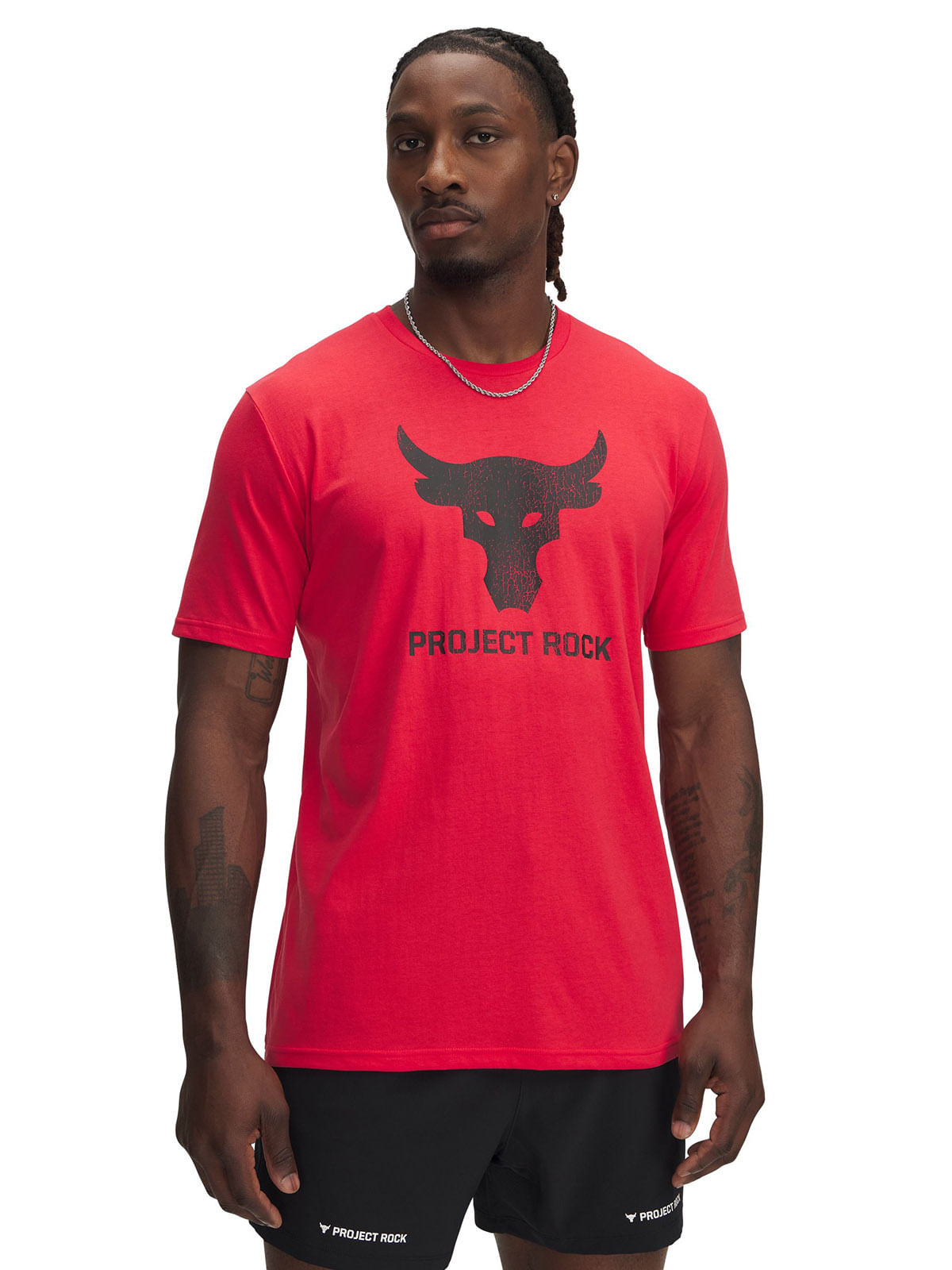 Polera manga corta Project Rock payoff rojo para hombre