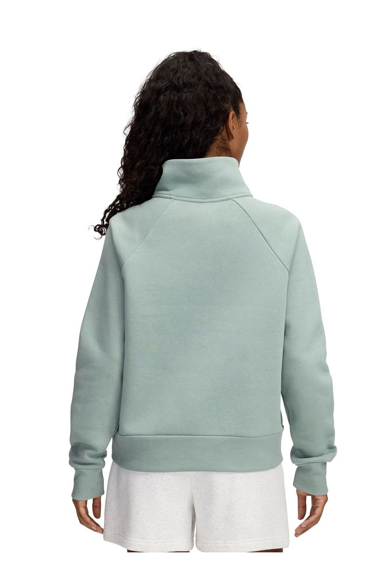 Poleron-mujer-UA-Rival-fleece-½-cierre-verde