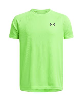 Polera manga corta Under Armour tech verde para niños