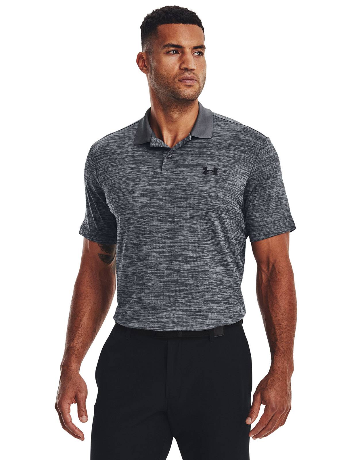 Polera manga corta UA matchplay gris para hombre
