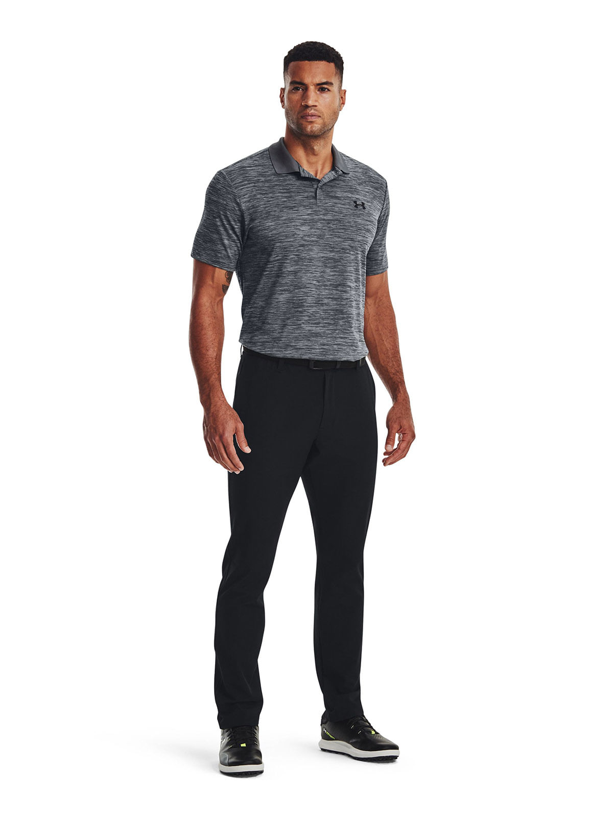 Polera manga corta UA matchplay gris para hombre