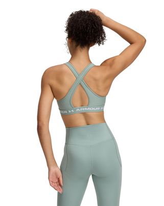 Sostén deportivo armour® mid crossback heather mujer verde Under Armour