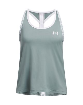 Polera sin mangas Under Armour knockout verde para niñas