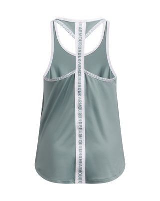 Polera sin mangas Under Armour knockout verde para niñas