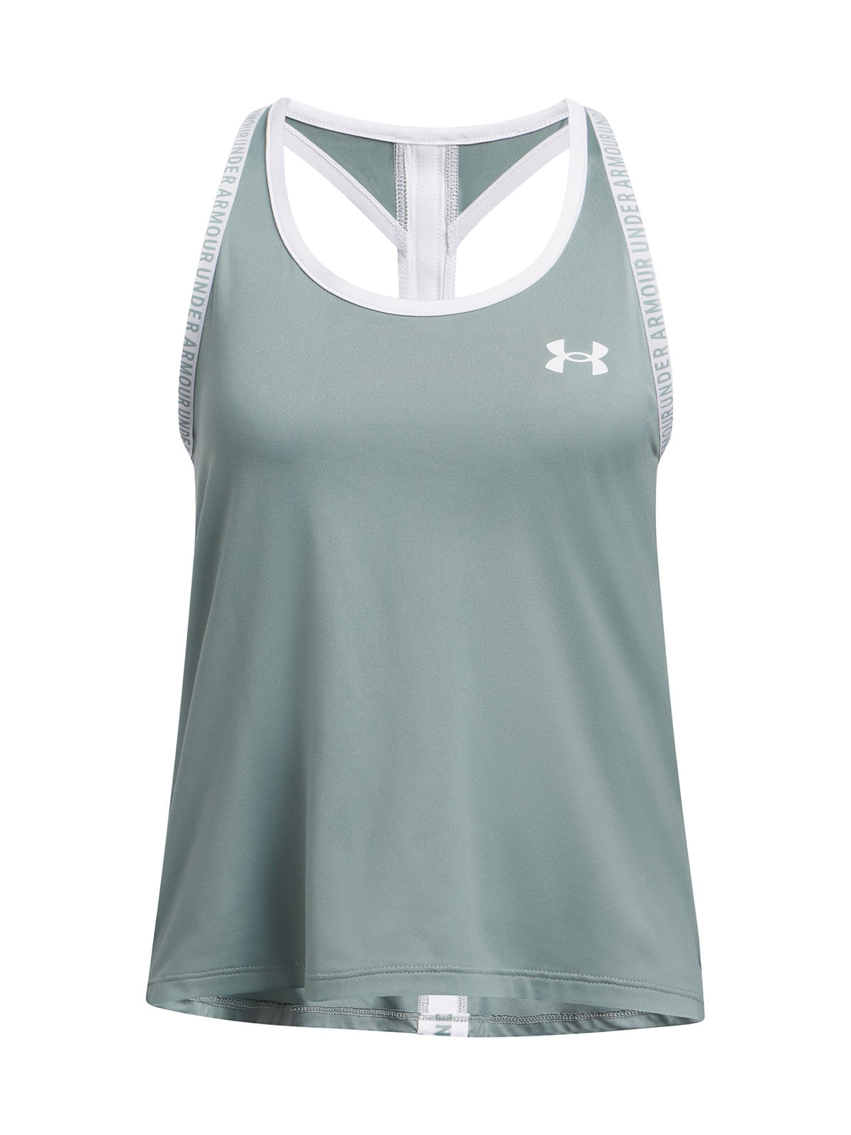 Polera sin mangas UA knockout verde para niñas