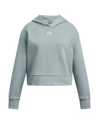 Polerón Under Armour Rival fleece crop hoodie verde para niñas