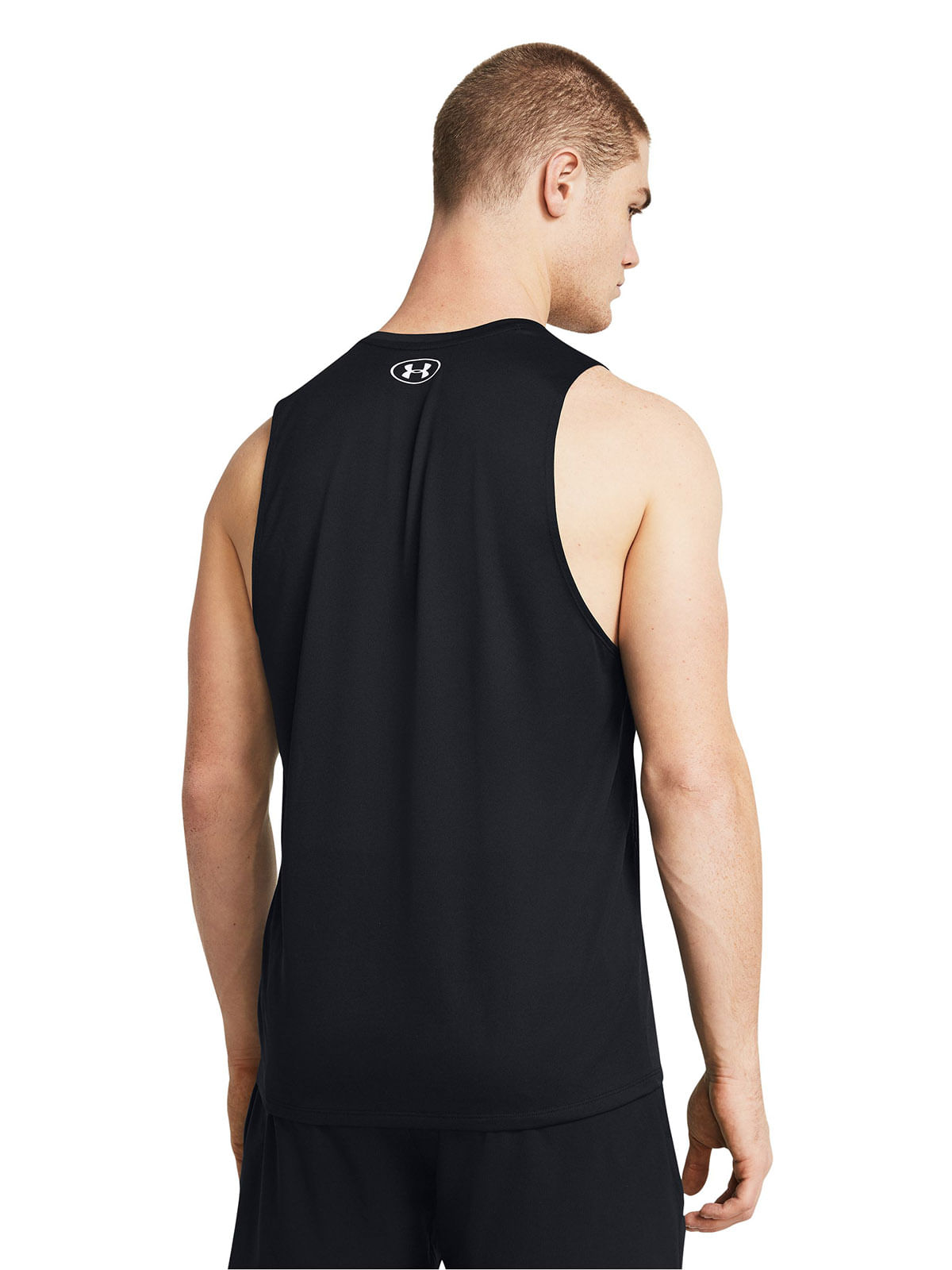 Polera sin mangas UA tech negro para hombre