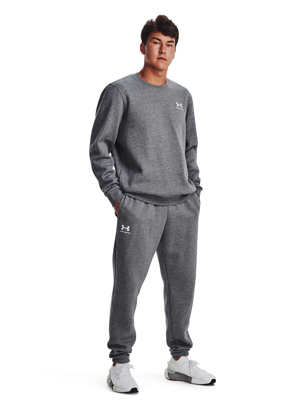 Jogger UA Icon fleece gris para hombre