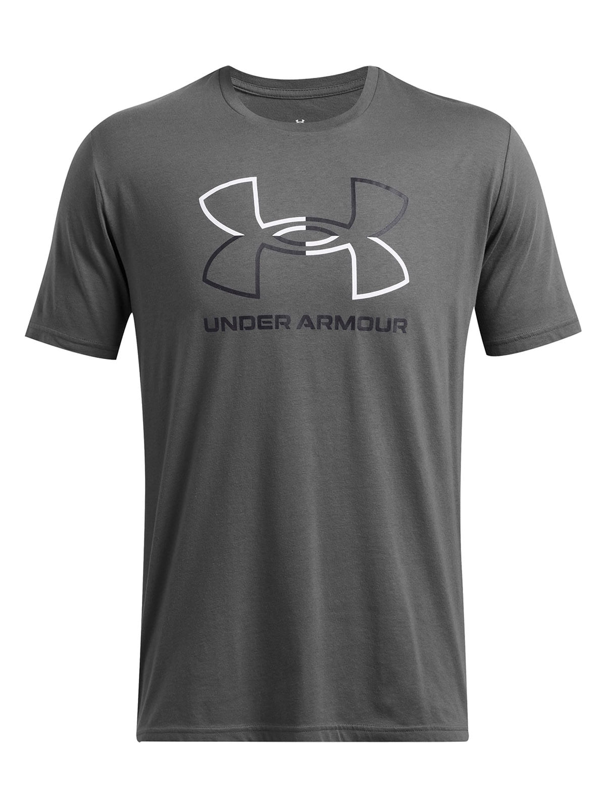Polera manga corta UA foundation gris para hombre