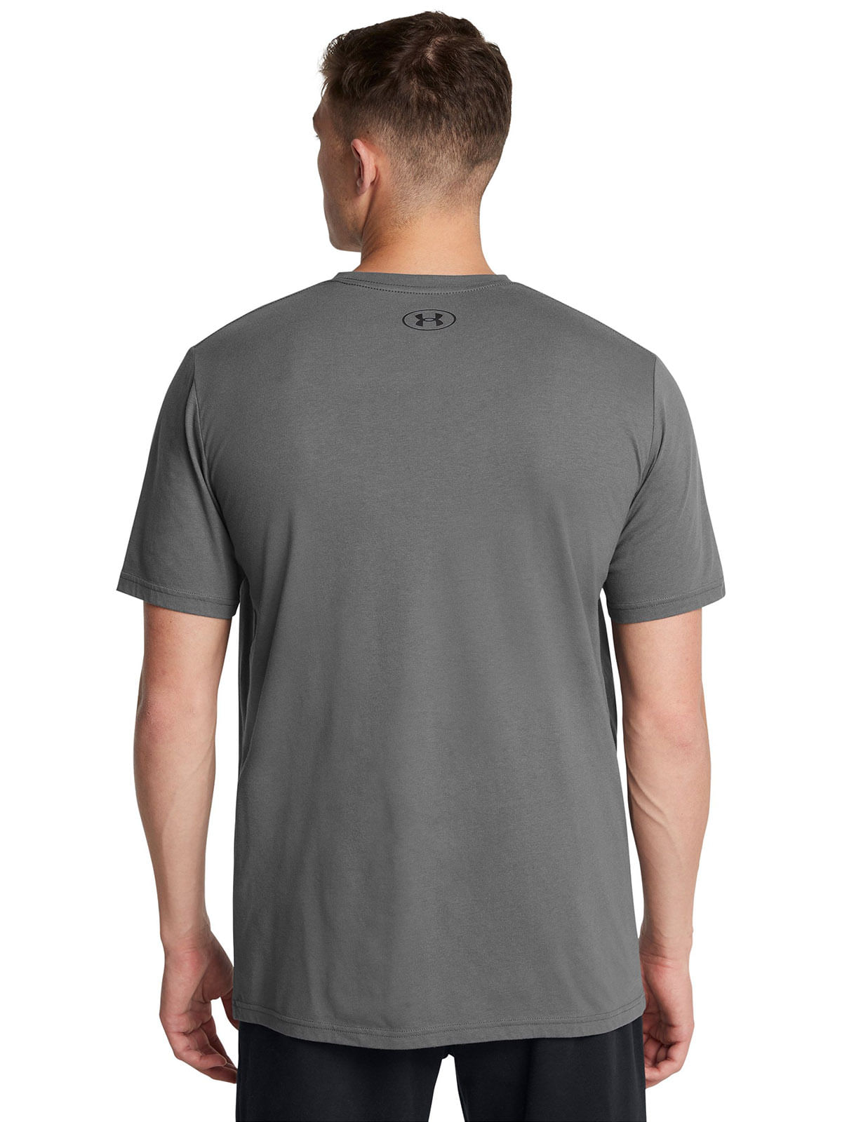Polera manga corta UA foundation gris para hombre