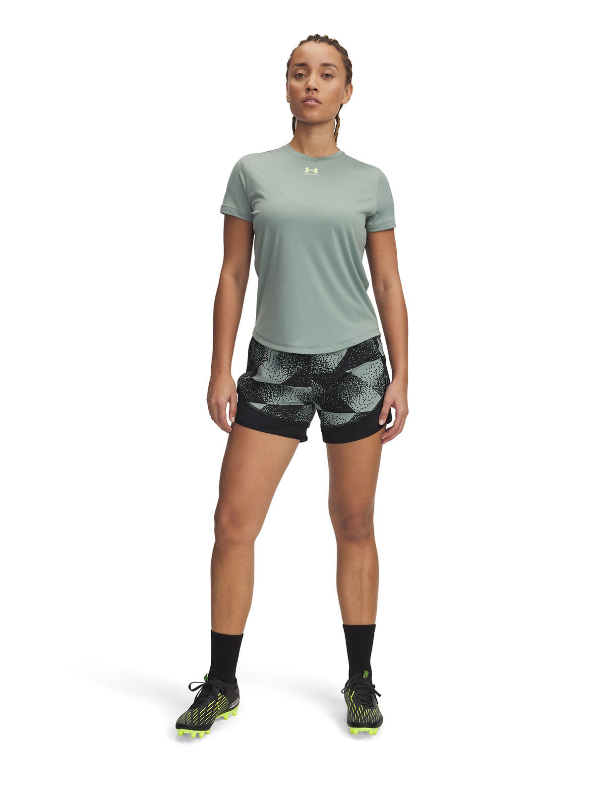 Shorts UA challenger pro verde para mujer