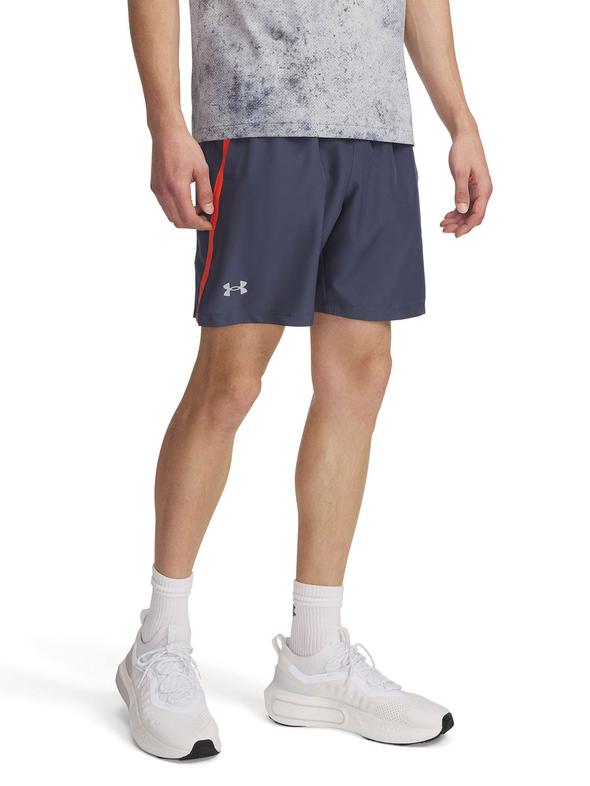 Shorts UA launch gris para hombre