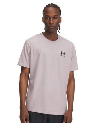 Polera manga corta Under Armour Leftchest gris para hombre
