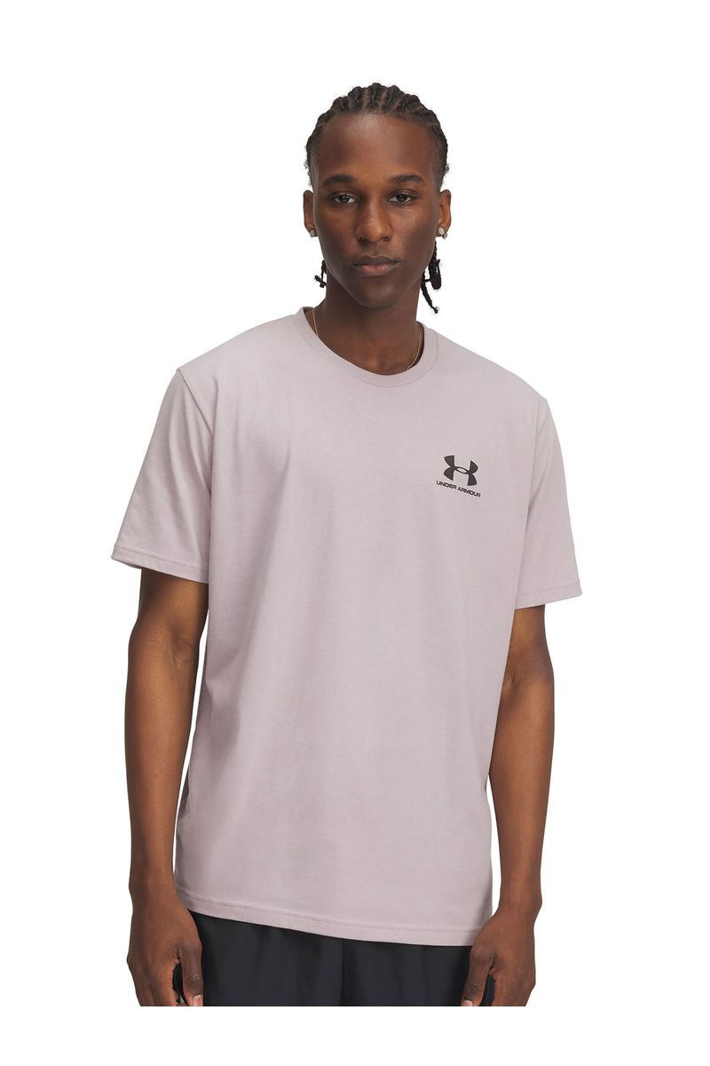 Polera-manga-corta-UA-Leftchest-gris-para-hombre