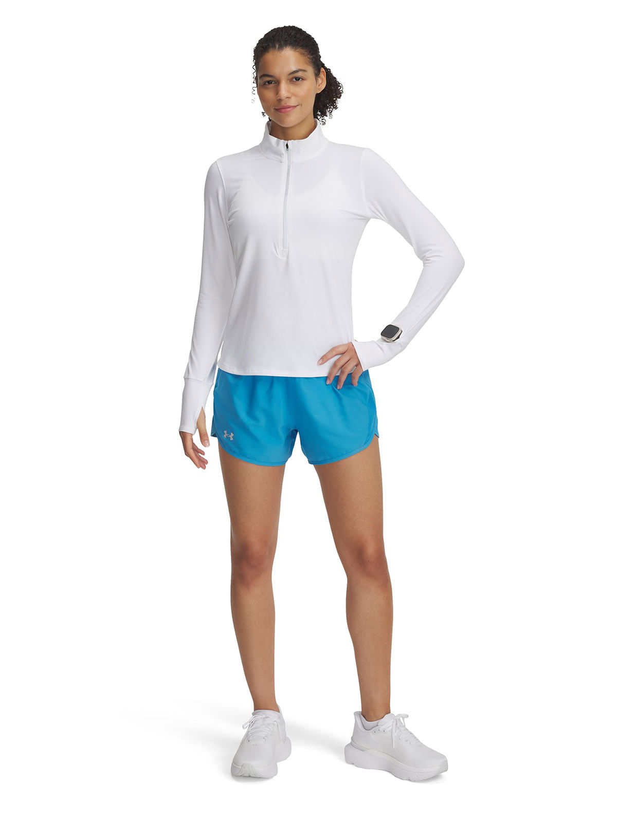 Shorts UA fly-by azul para mujer