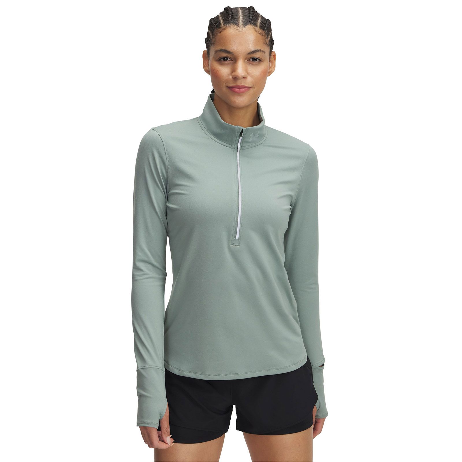 Polerón Under Armour qualifier run ½ cierre verde para mujer
