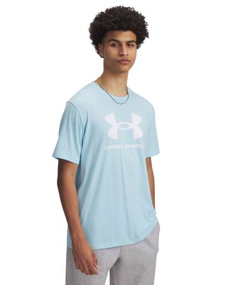 Polera manga corta Under Armour logo azul para hombre