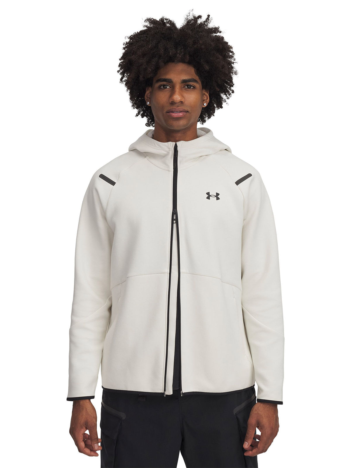 Polerón UA Unstoppable fleece con cierre café para hombre
