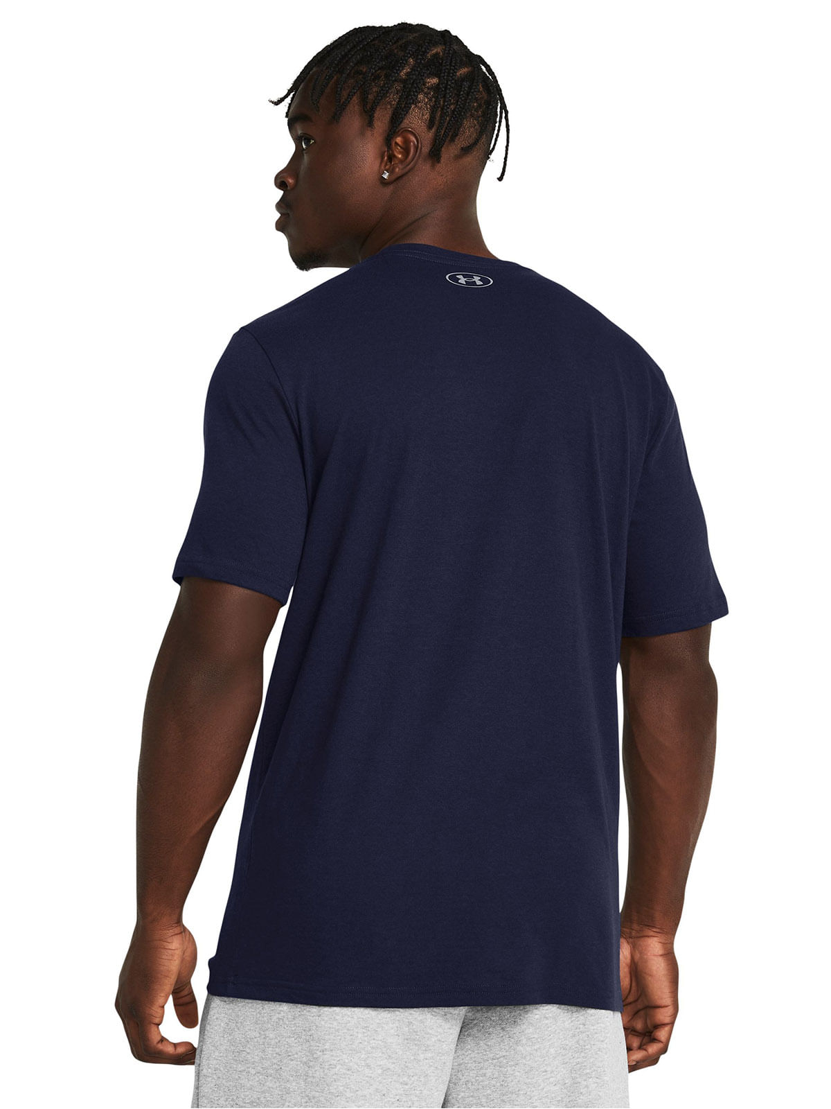 Polera manga corta UA foundation azul marino para hombre