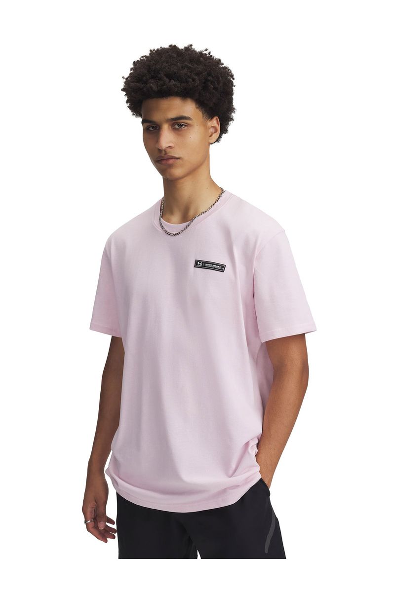 Polera-manga-corta-UA-armour-label-rosado-para-hombre
