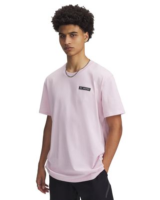 Polera manga corta Under Armour armour label rosado para hombre