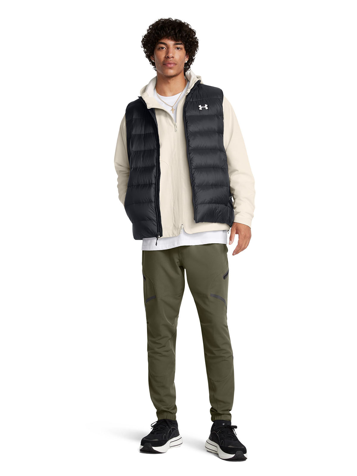 Parka sin mangas UA legend down negro para hombre