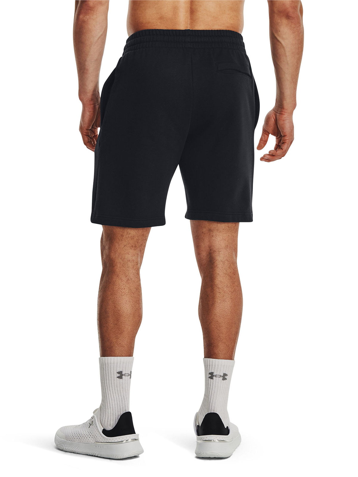 Shorts UA Rival fleece negro para hombre