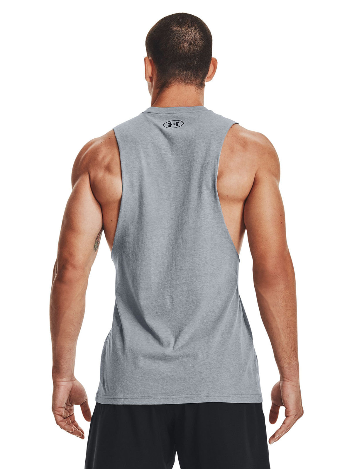 Polera sin mangas UA Leftchest gris para hombre