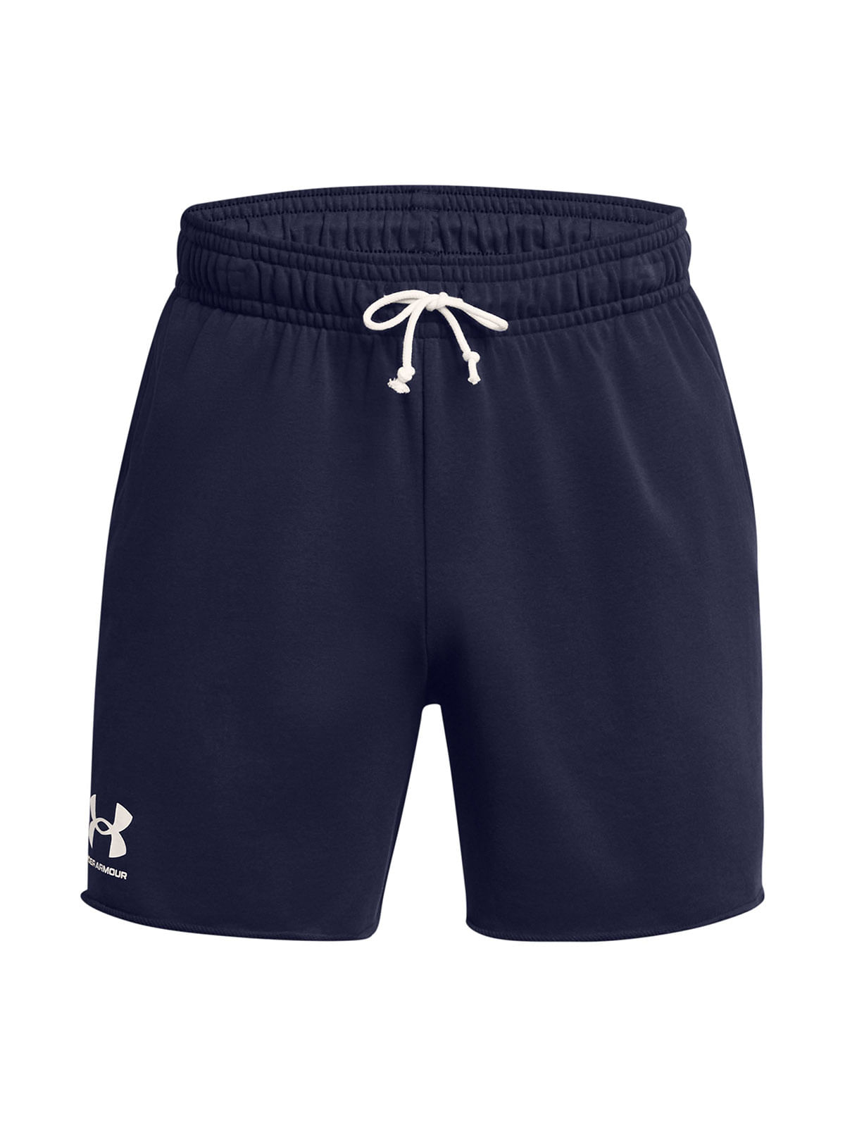 Shorts UA Rival terry azul marino para hombre