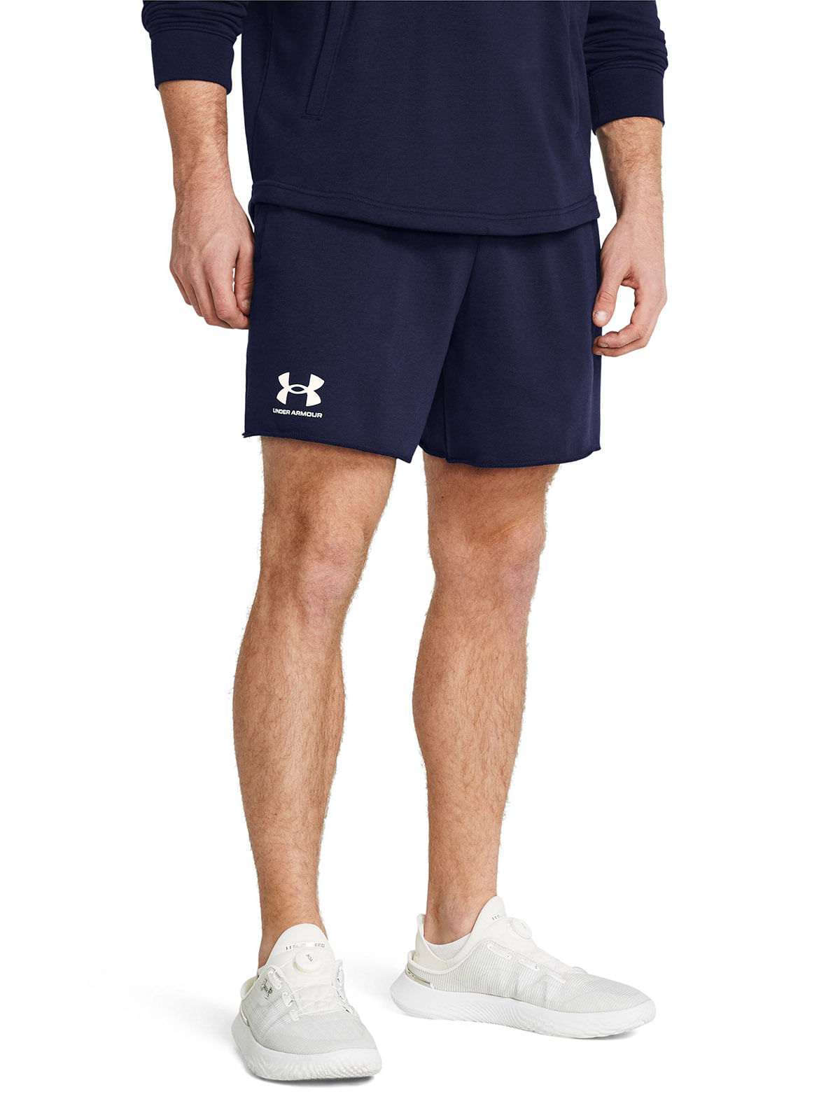 Shorts UA Rival terry azul marino para hombre
