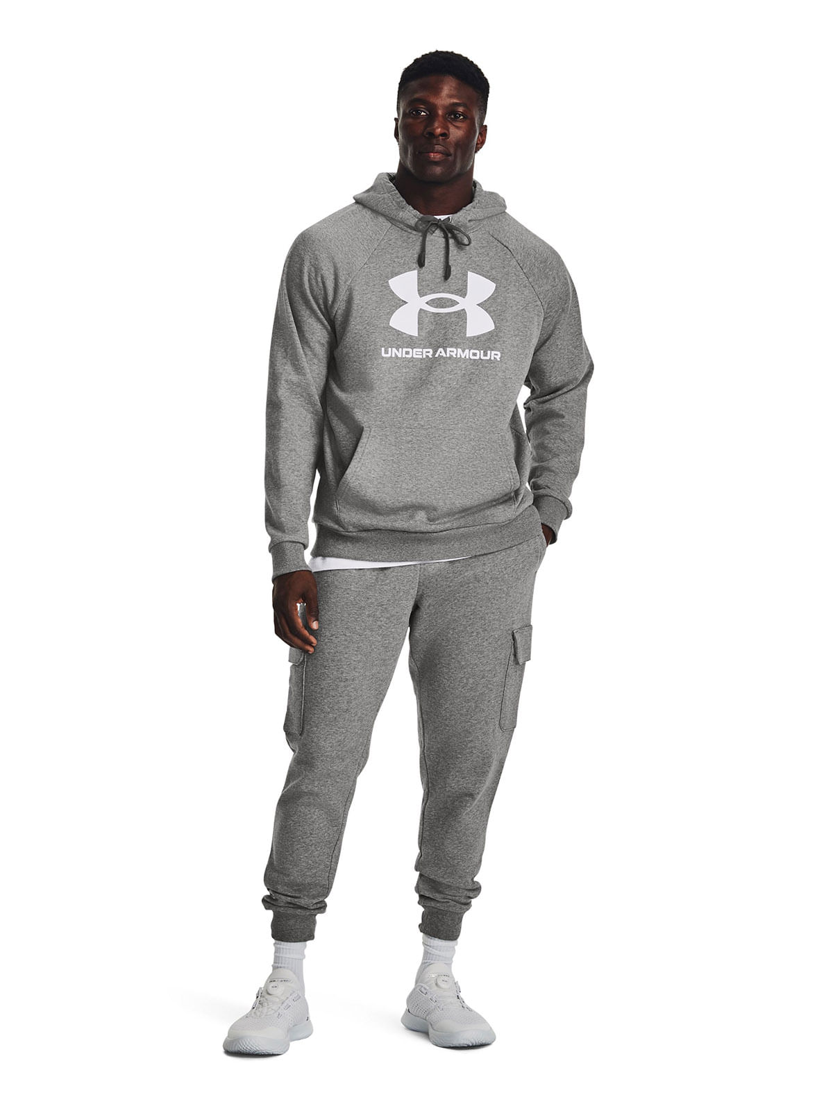 Polerón UA Rival fleece gris para hombre