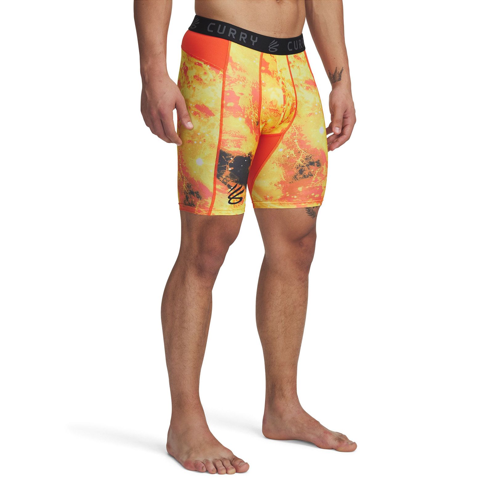 Shorts Curry Heatgear naranjo para hombre Under Armour